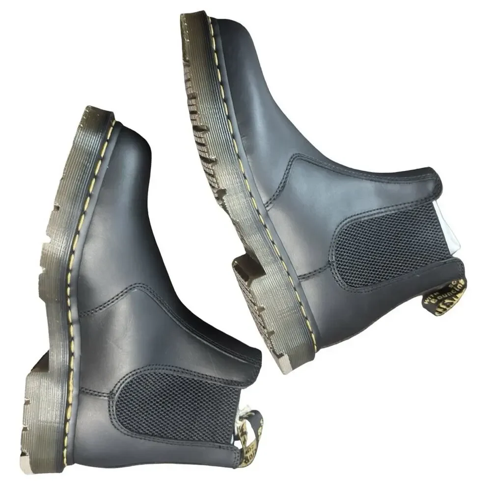 Dr. Martens 2976 SR Chelsea Boots Black Leather Slip Resistant Mens 9 Womens 10